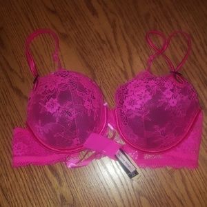 Hot pink Victoria's Secret new gorgeous denim bra